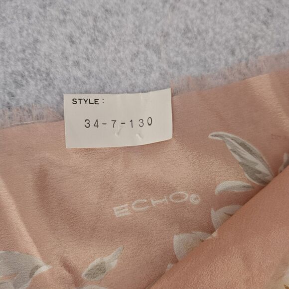 Vtg ECHO Pink Floral 100% Silk Scarf MARSHALL FIELDS tag NWT - Picture 4 of 6